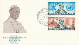 Rwandaise Cover FDC ?? Pope Paulus VI Visit To Rwanda With Cachet - 1962-1969