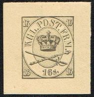 1886. Official Reprint. Large Oval Type. 16 Sk. Olive. Thin Spot. (Michel 15 ND 1) - JF166952 - Essais & Réimpressions