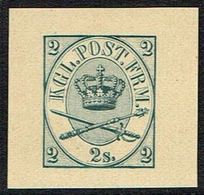1886. Official Reprint. Large Oval Type. 2 Sk. Blue. (Michel 11 ND) - JF166963 - Proeven & Herdrukken