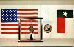 Texas Austin LBJ Library Moon Rock From 1971 Apollo XV Mission & American & Texas Flags From Space Flights - Austin