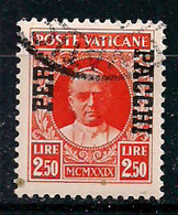 VATICANO PACCHI POSTALI 1931 FRANCOBOLLI DELLA SERIE CONCILIAZIONE SOPRASTAMPATI SASS.11 USATO VF - Paquetes Postales