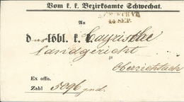 KuK Bezirksamt Schwechat Ans Landgericht Nach Oberviechtach - Ex Offo - ...-1850 Prephilately