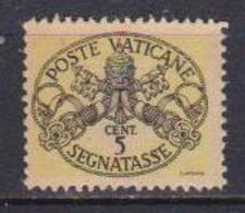 VATICANO  SEGNATASSE 1945 TRIREGNO E CHIAVI DECUSSATE SASS. 7 MNH XF - Segnatasse