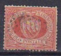 SAN MARINO 1877  CIFRA O STEMMA SASS. 4 USATO VF - Usados