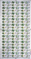 Great Britain 1967 Small Flowers 4d PHOSPHOR COMPLETE SHEET:120 Stamps (fold) GB - Feuilles, Planches  Et Multiples