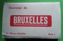 BRUXELLES, Belgique, Carnet Souvenir 10 Photos Véritables Serie 1,  Noir / Blanc , TB - Lotes Y Colecciones