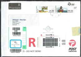 Greenland 2011.  Registered Mail Sent To Denmark. - Lettres & Documents