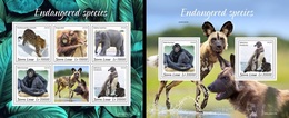 Sierra Leone 2020, Animals, Gorillas, Jenas, 6val In BF +BF - Gorilles