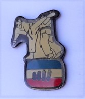 C154 Pin's Judo Karaté France Drapeau Achat Immédiat - Judo