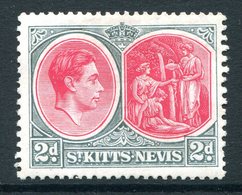 St Kitts & Nevis - 1938-50 KGVI Definitives - 2d Scarlet & Grey - Chalk Paper - P.13 X 12 - HM (SG 71a) - St.Christopher, Nevis En Anguilla (...-1980)