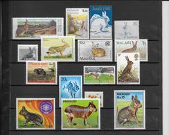 Thème Animaux - Lapins - Collection Timbres Neufs ** Sans Charnière - Tous Pays - TB - Rongeurs