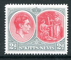 St Kitts & Nevis - 1938-50 KGVI Definitives - 2d Scarlet & Pale Grey - P.14 - HM (SG 71c) - St.Christopher-Nevis-Anguilla (...-1980)