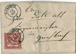 (ca. 1862) " OBERKIRCH " Sehr Klar, Bf. 3 Kr., A3320 - Lettres & Documents