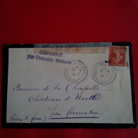 LETTRE CACHET CONTROLE PAR L AUTORITE MILITAIRE BARONNE DE LA CHAPELLE CHATEAU D UXELLES - Briefe U. Dokumente