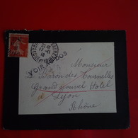 LETTRE MONSIEUR BARON DES TOURNELLES CACHET PARTI SANS LAISSER D ADRESSE 1917 - Storia Postale