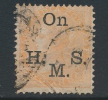 INDIA, SERVICE 1883 2 Anna OnHMS Yellow Fine Used, SGo33, Cat GBP50 - 1854 Britische Indien-Kompanie