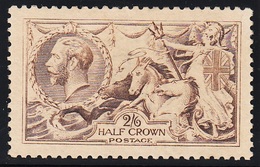 GRAN BRETAGNA 1915  SEA HORSES  SG 406 2/6d  PALE BROWN WORN PLATE N64(8)  SUPERB MINT  EXTRA FRESH - Ungebraucht