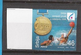 1 SEC  2006  149 SPORT WATERPOLO WASSERBALL  SRBIJA SERBIA  LUX RRR IMPERFORATE  !!!!! SEHR SELTEN - Wasserball