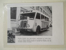 Transport Utilitaire - Autobus Scénia  - Coupure De Presse De 1940 - Tracteurs