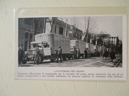 Italie   "Battaglia Del Grano" - Convoi Sous Escorte De Camions Italiens FIAT  "Céréals"   - Coupure De Presse De 1938 - Documentos Históricos