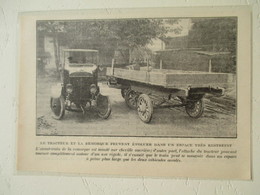 Transport Utilitaire - Nouveau Camion Tracteur Avec Sa Remorque  - Coupure De Presse De 1920 - Trucks