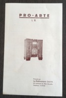 Catalogue Publicitaire Radio  T.S.F. Pro Arte L.b. - Pubblicitari
