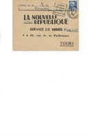 LETTRE OBLITERATION DAGUIN -CORMERY -INDRE ET LOIRE -SON ABBAYE -SA PECHE -SES MACARONS -1955 - Handstempels