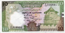 SRI LANKA  10 RUPEES 1987 P-96a  Circ.xf+aunc - Sri Lanka