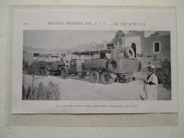 Transport Utilitaire - Convoi Colonial Français à EL OUED - Coupure De Presse De 1927 - LKW