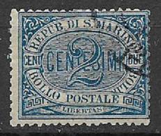 SAN MARINO 1892-94 CIFRA O STEMMA SASS. 12 USATO VF - Usados