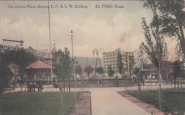 El Paso Texas, San Jacinto Plaza Showing E.P.& S.W. Building, C1900s Vintage Albertype Postcard - El Paso