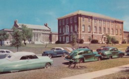 Dallas Texas, Southern Methodist University Perkins Quadrangle Center, Autos, C1950s Vintage Postcard - Dallas