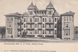 Austin Texas, University Of Texas Brackenridge Hall, Architecture, Tobins Bookstore Issued C1900s/10s Vintage Postcard - Austin