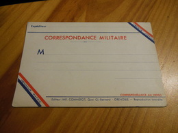 CORRESPONDANCE MILITAIRE LIBERTE JUSTICE HONNEUR PATRIE COMMEROT GRENOBLE - War Stamps