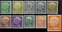 SAAR SARRE 391 ... 408 Lot De 10 Timbres Oblitérés (o) Président HEUSS Série 1956 1957 (CV > 13 €) - Collections, Lots & Series