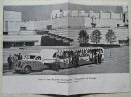 Transport Utilitaire - Expo Chicago  Tracteur Et Semi Remorque Passagers "Greyhound Lines"  - Coupure De Presse De 1933 - Camions