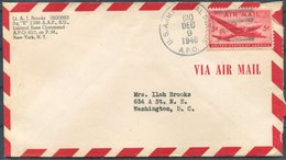 1946 Iceland U.S. Army Postal Service A.P.O. 610 Airmail Cover - Washington USA. E Squadron A.A.F. Keflavik - Lettres & Documents