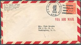 1946 Iceland U.S. Army Postal Service A.P.O. 610 Airmail Cover - Washington USA. E Squadron A.A.F. Keflavik - Briefe U. Dokumente