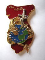 INSIGNE DU SERVICE DE SANTEE DES ARMEES 3° RM LA CCL (CARTE INDOCHINE / DRAGON) A.B PARIS ETAT EXCELLENT - Services Médicaux