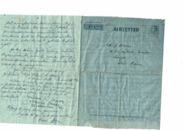 CTN60/3 - AUSTRALIE AEROGRAMME GEELONG / BOURGES 20/2/1951 - Luchtpostbladen