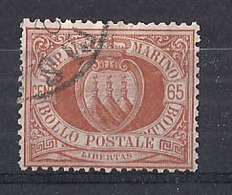 SAN MARINO 1892-94 CIFRA O STEMMA SASS. 19 USATO VF - Usados