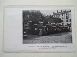 Transport Utilitaire - Camion Berliet Gazogène à Lyon - Rallye Paris Rome - Coupure De Presse De 1935 - Camion