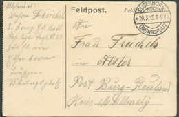 CANTONS De L'EST - Feldpost Karte Obl; Dc ELSENBORN 20-3-1915 Ubungsplatz Vers Burg Reuland Kreis Malmédy  - 15415 - Sonstige & Ohne Zuordnung