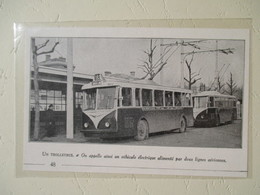 Transport Utilitaire - Porte De Choisy - Le Trolleybus RATP   - Coupure De Presse De 1950 - Camion