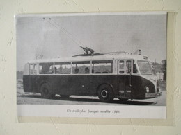Transport Utilitaire - Trolleybus Français  - Coupure De Presse De 1950 - Vrachtwagens