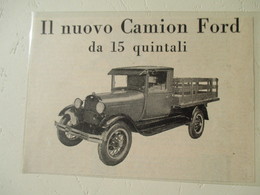 Transport Utilitaire - Camion Pick Up FORD  - Coupure De Presse De 1927 - Camiones