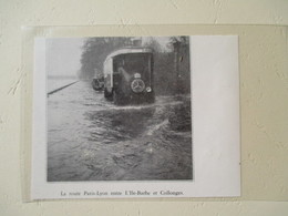 Transport Utilitaire - Omnibus  Route Innondée Entre Ile Barde Et Collonges   - Coupure De Presse De 1936 - Trucks
