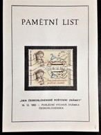 Czechoslovakia, Stamped Sheet, "Famous People", "Event", "Den Ceskoslovenske Postovni Znamky", 1992 - Collections, Lots & Series