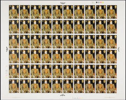 Great Britain 1968 PAINTINGS Queen Elizabeth I (unknown Artist) 4d COMPLETE SHEET:60 Stamps - Sheets, Plate Blocks & Multiples