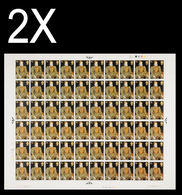 BULK:2x Great Britain 1968 PAINTINGS Queen Elizabeth I (unknown Artist) 4d COMPLETE SHEET:60 Stamps - Sheets, Plate Blocks & Multiples